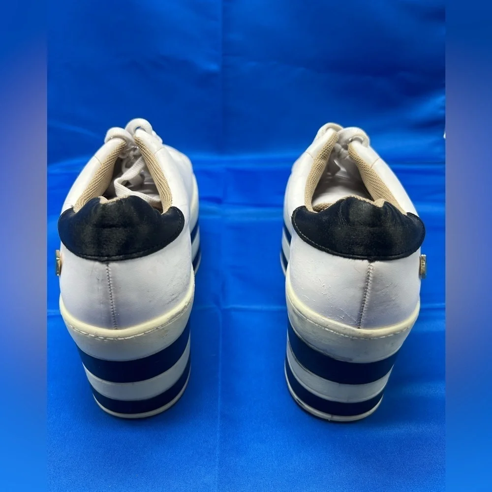 Vintage 90s Dorothy Gaynor Platform black White Sneakers 7.5 (SN)